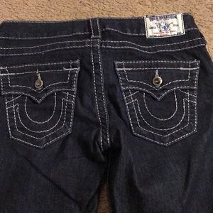 True Religion jeans with Swarovski crystal buttons